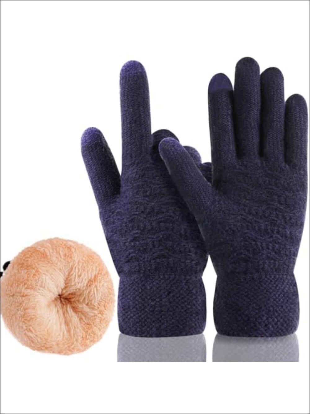Women's Winter Touch Screen Thermal Cable Knit Wool Fleece Lined Gloves